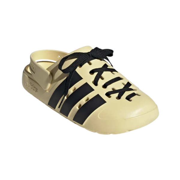 adidas Men's adilette 2.0 Clog Shoes (Warm Vanilla/Black/Gold Metallic)