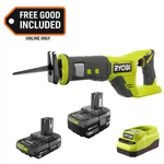 Ryobi ONE+ 18V Cordless Reciprocating Saw W/ 2Ah & 4Ah Batteries + Charger