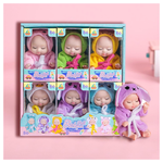 6-Piece 4.3" Mini Baby Doll Set With Cute Outfits