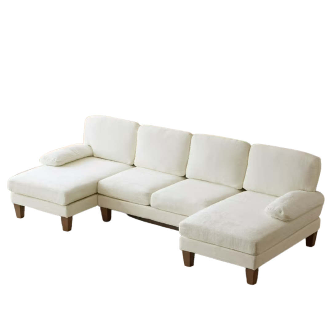 Ktaxon 111" Chenille U-Shaped Sectional Sofa With Double Chaise