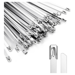 100-Piece 11.8" Heavy Duty Self-Locking Cable Metal Zip Ties
