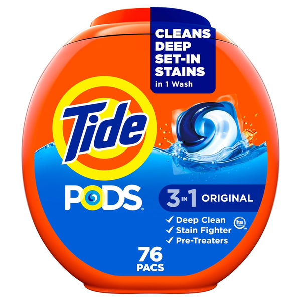 76-Count Tide Pods 3-in-1 Liquid Laundry Detergent Pacs (Original)