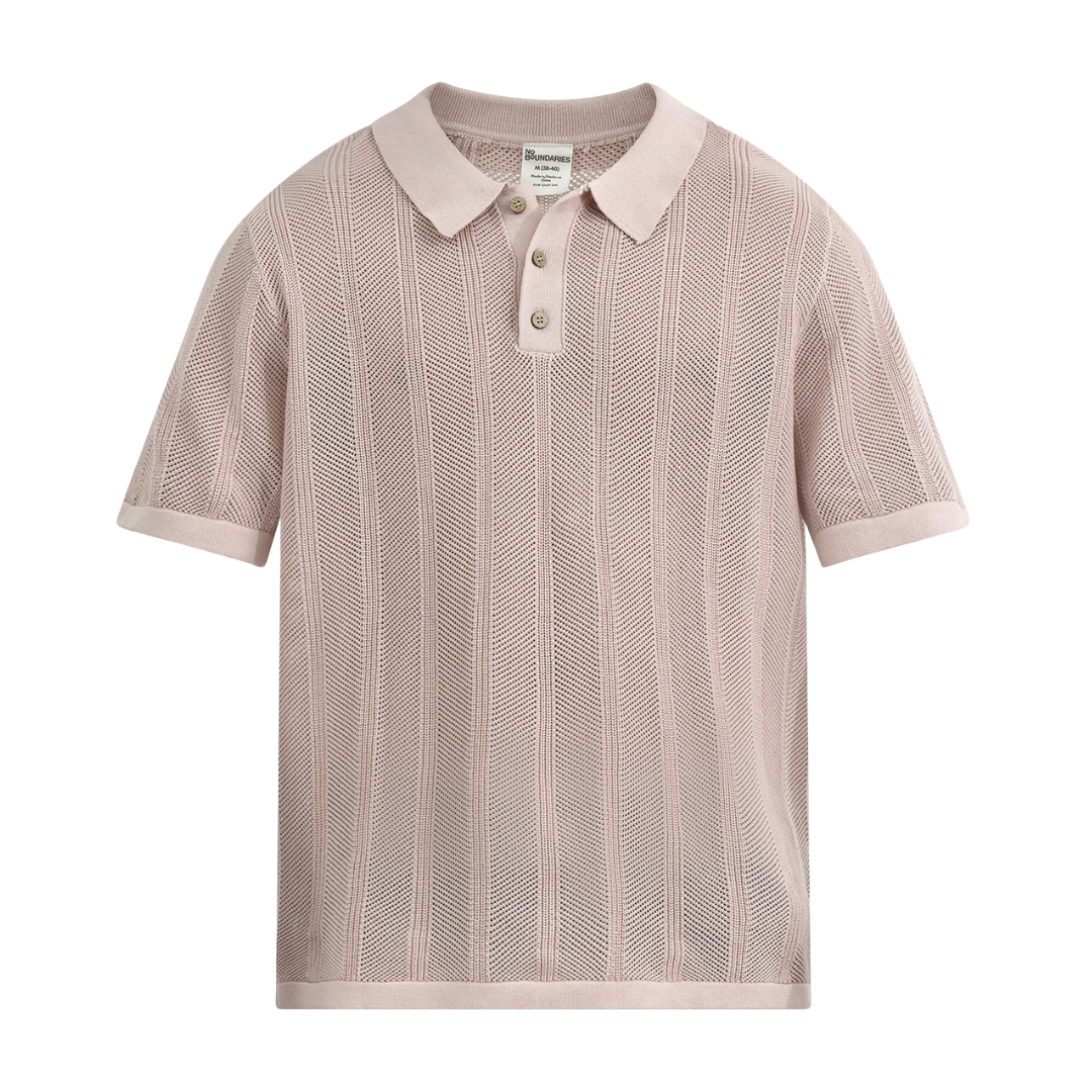 No Boundaries Men's And Big Men's Drop Needle Stich Polo Sweater (Various)