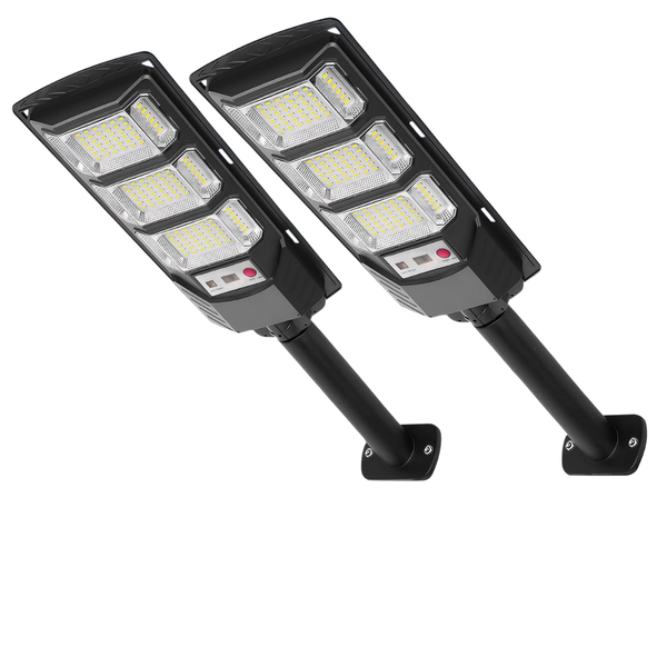 2-Pack 6500K Motion Sensor Solar Street Lights (144-Beads)