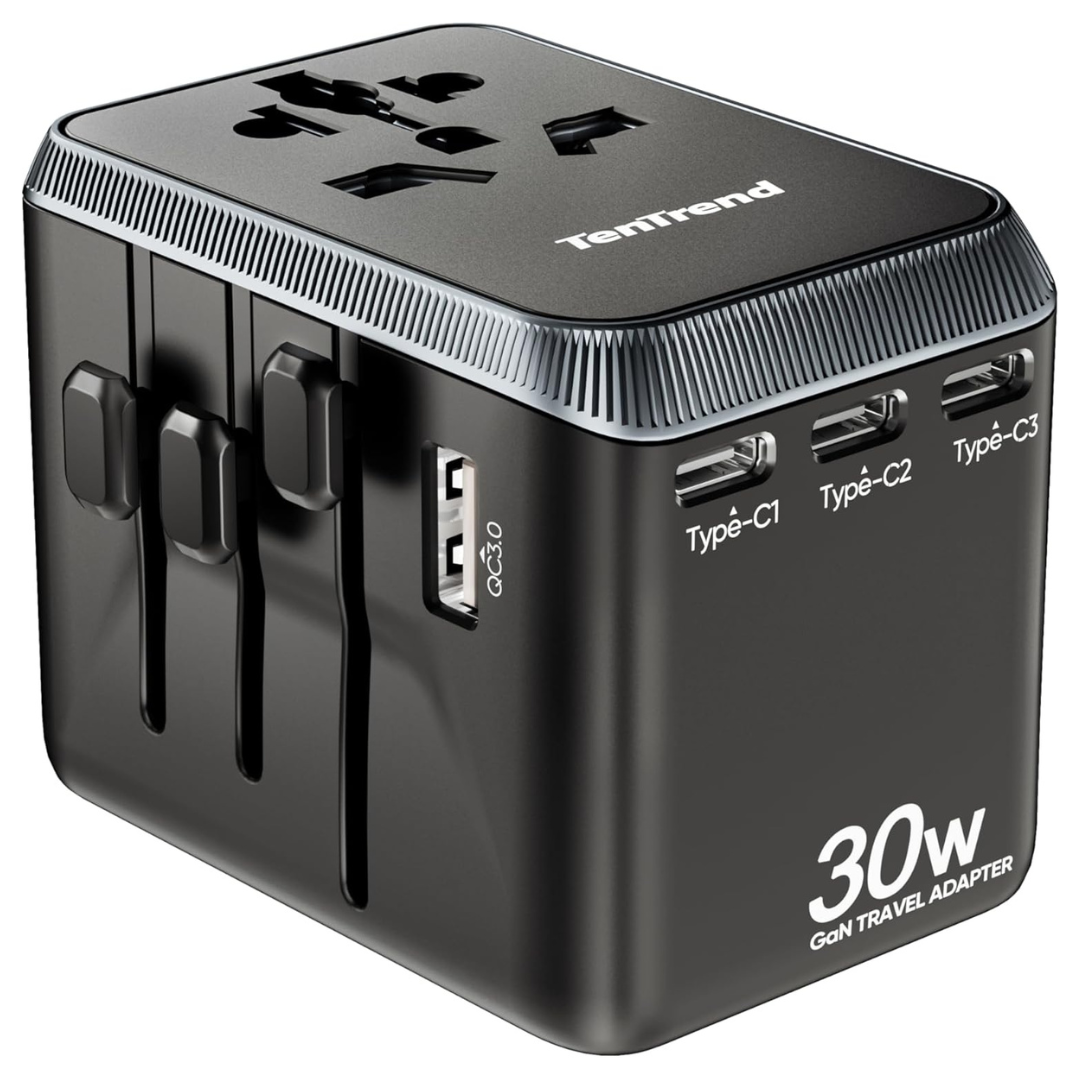 TenTrend 70W Universal Travel Adapter W/ 4 USB-C & 1 USB-A Ports