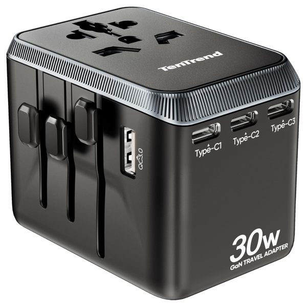TenTrend 70W Universal Travel Adapter W/ 4 USB-C & 1 USB-A Ports