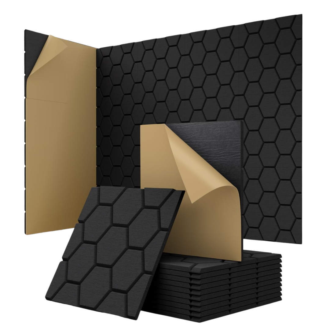 12-Pack Self-Adhesive Sound Absorbing Wall Panels