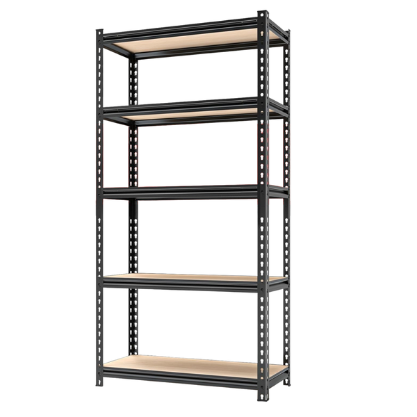 5-Shelf Metal Steel Heavy-Duty Rack (60" H x 28" W x 12" D)