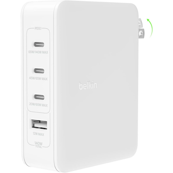 Belkin 4-Port Type C Wall Charger Power Adapter Block Plug