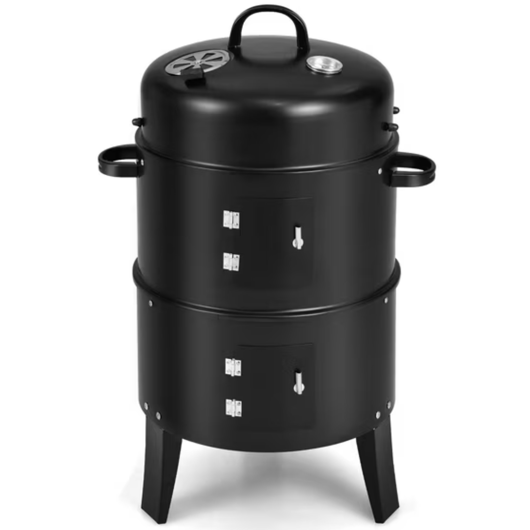 Costway 3-in-1 Vertical Charcoal Smoker Portable BBQ Grill