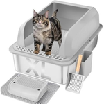 Furkid XL Stainless Steel Cat Litter Box with Lid