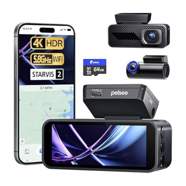 Pelsee P1 Pro 4K Front And Rear Dash Camera