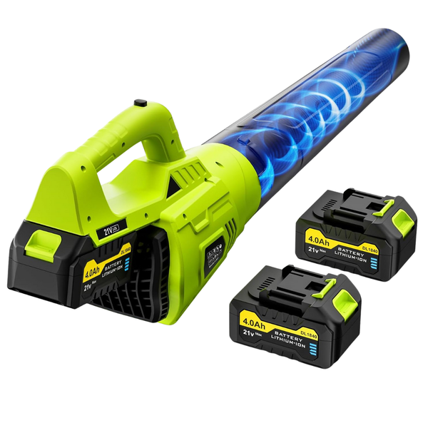 Cordless 21V Powerful Electric Leaf Blower W/ 2 x 4.0Ah Batteries