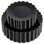 100-Piece Supernal Black & Gold Disposable Dinnerware Set