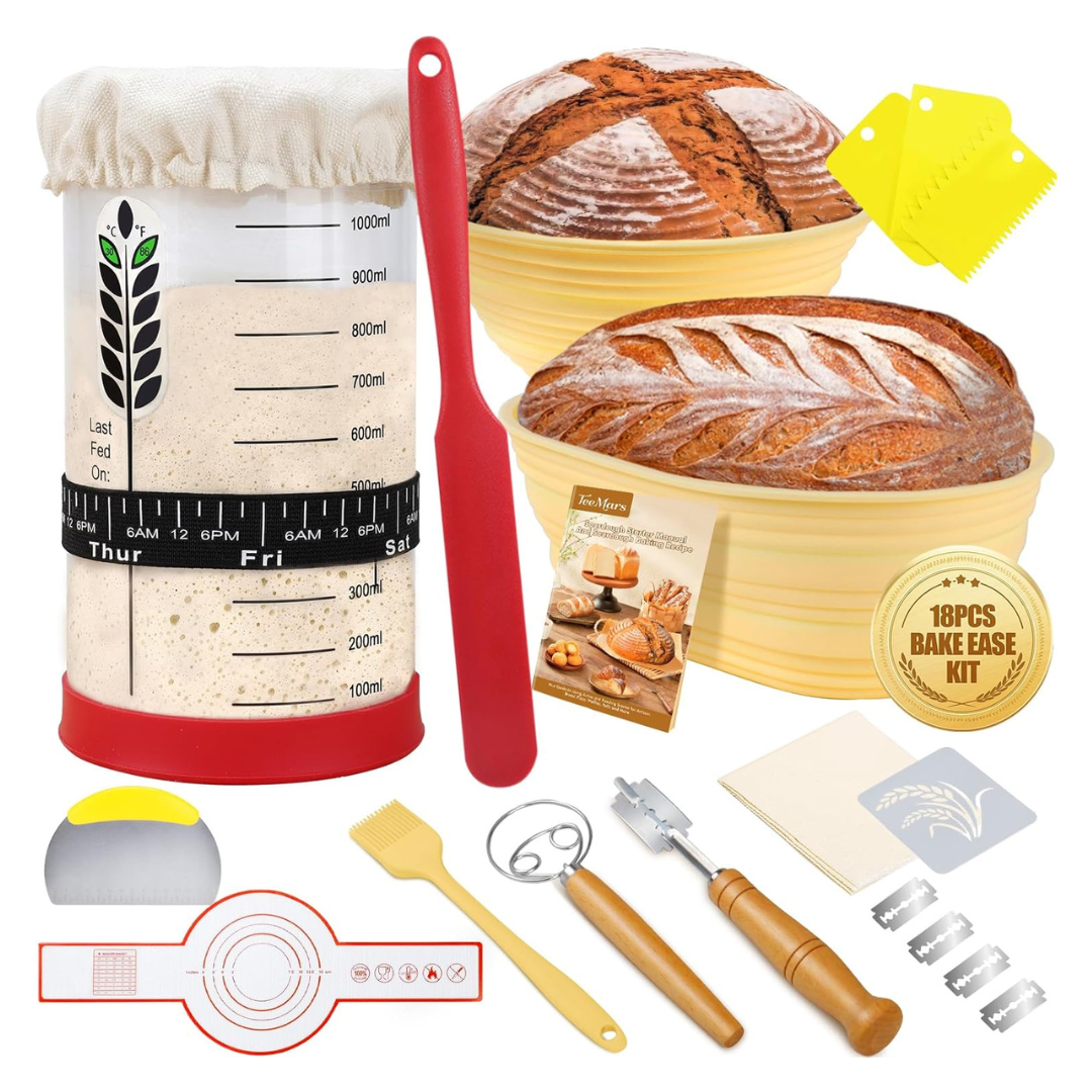 18-Piece TeeMars BakeEase Sourdough Starter Kit