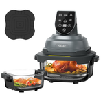 Tixixc 5-in-1 1500W Portable 4QT & 6-Cup Glass Air Fryer W/ Lids