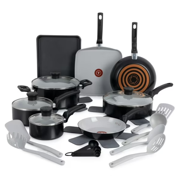 22-Piece T-fal Kitchen Solutions Ceramic Cookware Set