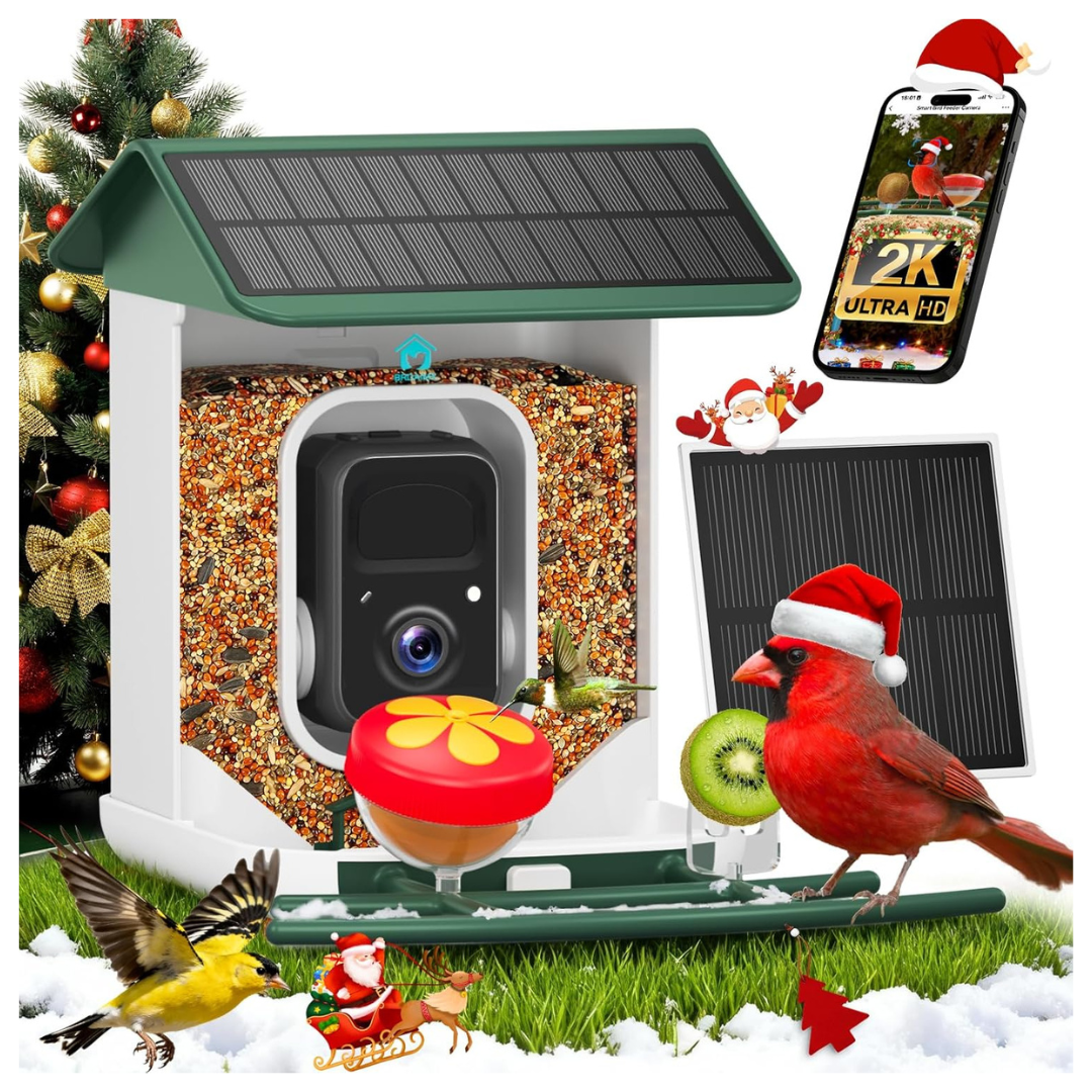 Smart Solar-Powered Wireless Bird Feeder w/ 2K HD Camera (3 colors)