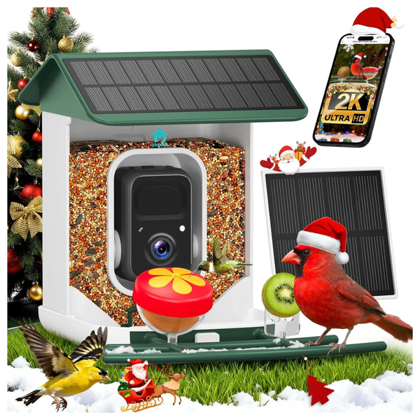 Smart Solar-Powered Wireless Bird Feeder w/ 2K HD Camera (3 colors)