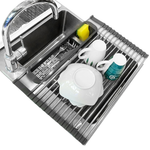 Stainless Steel Roll Up Over The Sink Dish Drying Rack