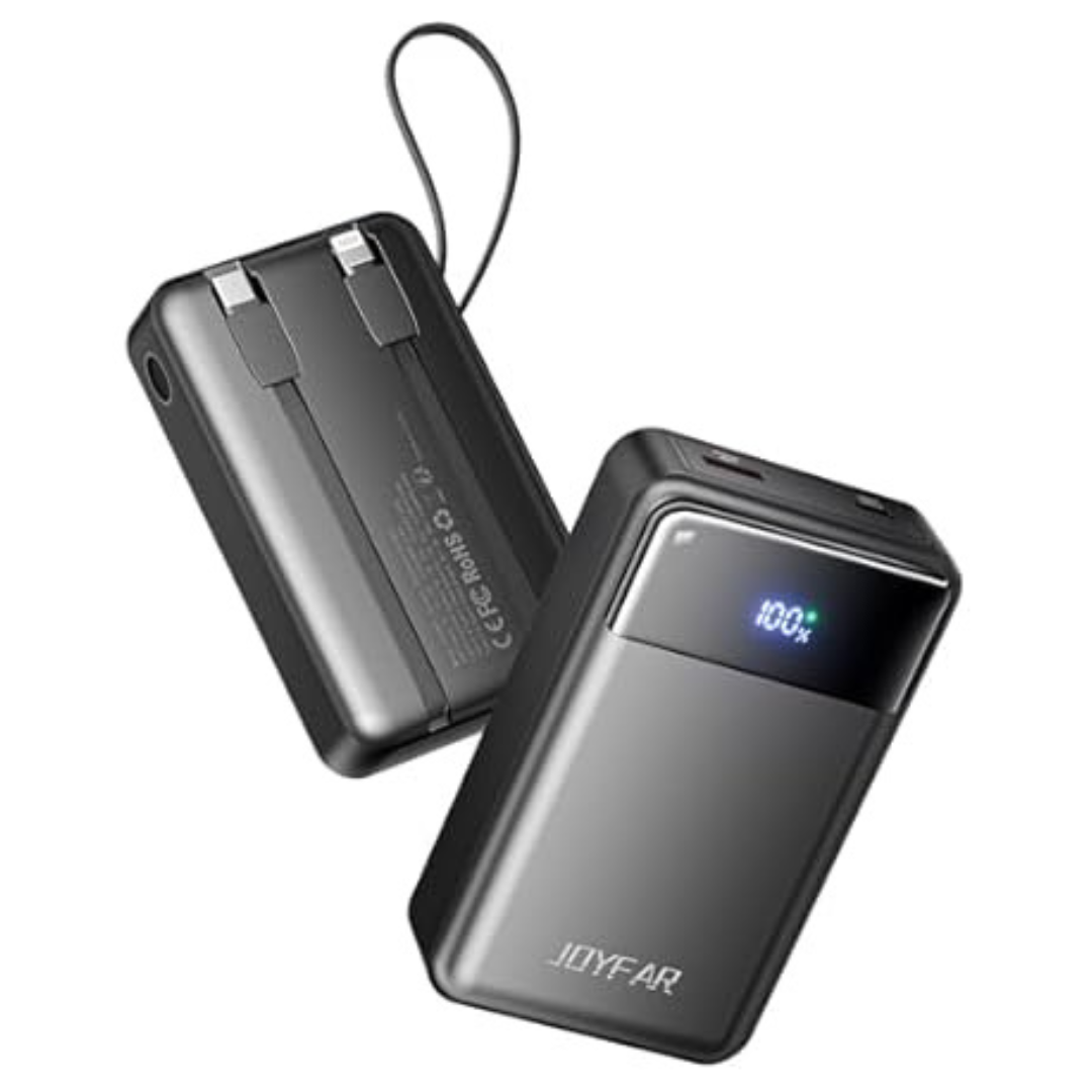 Joyfar 65W 30000mAh Portable USB-C Power Bank W/ Built-in Cable