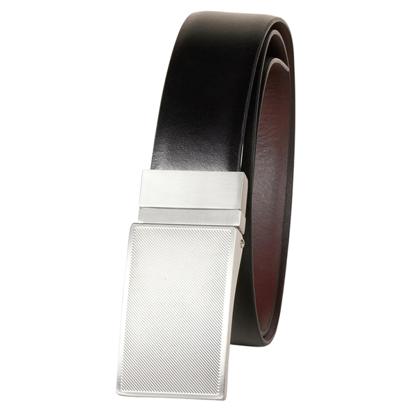 Amazon Essentials Men's Leather Reversible Plaque Dress Belt