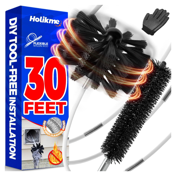 Holikme 30 Ft Dryer Vent Cleaner Kit, Flexible Lint Brush
