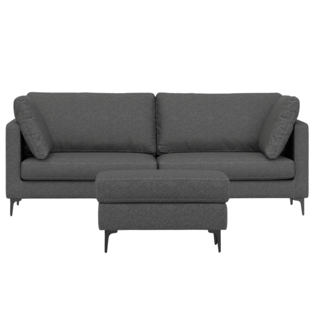 2-Piece Simplihome Ava 90" Wide 3-Seater Sofa And Ottoman Set