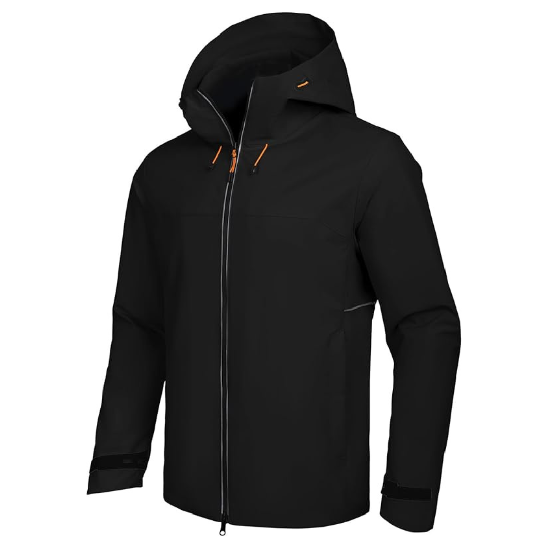 Men's Waterproof Lightweight Windbreaker Hooded Softshell Jacket