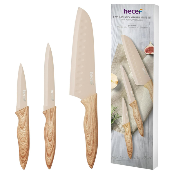 Set Of 3 Hecef Non-stick Coating Blade Knives