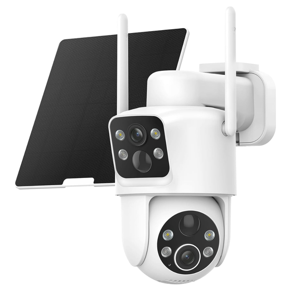 TKENPRO Wireless Outdoor 2K Dual Lens Solar Security Camera