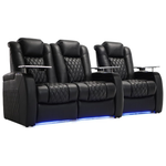3-Seat Grain Leather Zero Gravity Recliner Chair