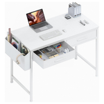 40" DLisiting Small White Desk With Drawers
