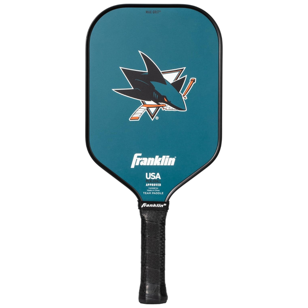 Franklin Sports Fiberglass NHL Team 13mm Pickleball Paddles (San Jose Sharks)