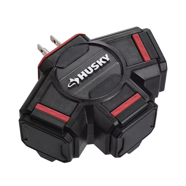 Husky Water-Resistant 3-Outlet Extension Cord Adapter