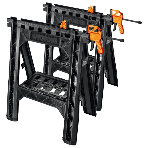 Worx WX065 Clamping Sawhorses With Bar Clamps