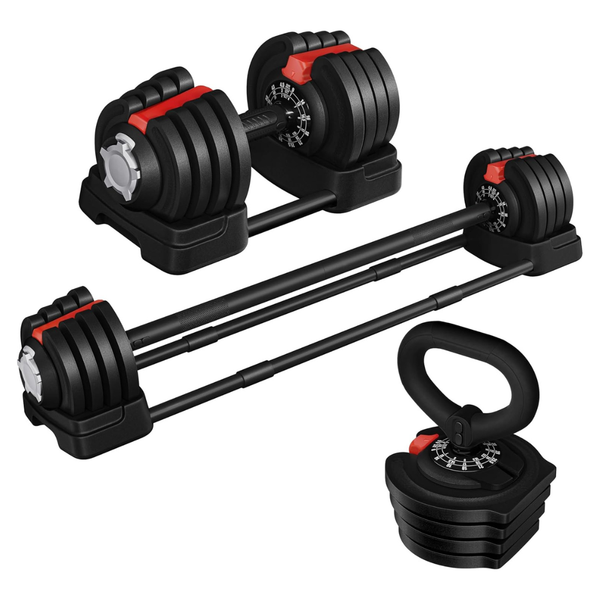 3-In-1 Yaheetech 40lb Adjustable Dumbbell Set With Tray