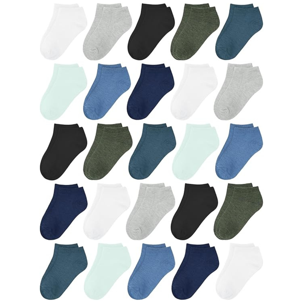 25-Pairs Cooraby Kids Low Cut Athletic Socks