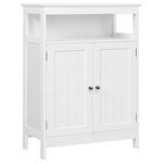 Yaheetech Wooden Bathroom Floor Storage Cabinet W/ Adjustable Shelves