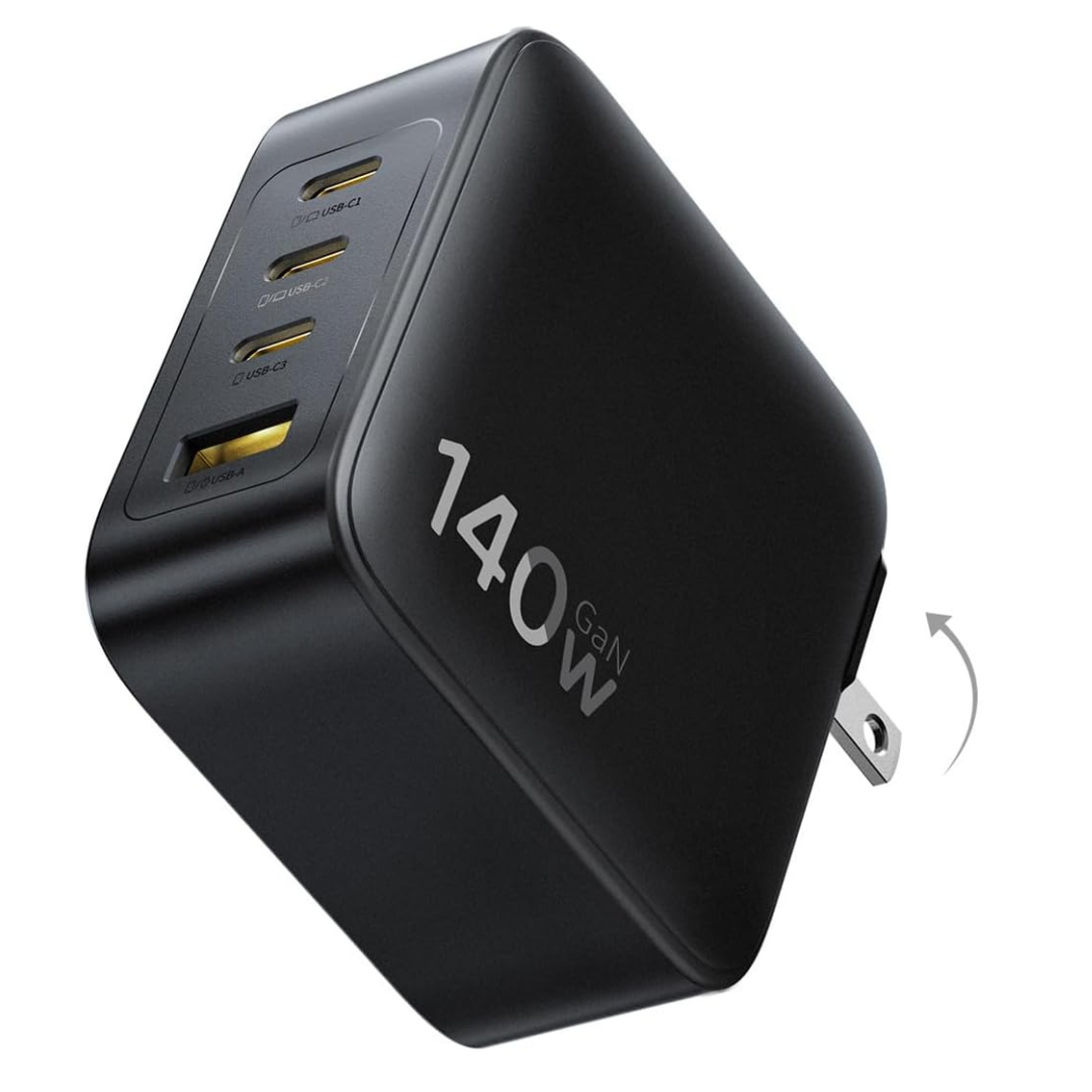 140W Baseus 4-Port PD3.1 GaN USB-C Foldable Wall Charger