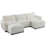 Ktaxon 120" W Sectional Sofa U Shaped Couch (Select Colors)