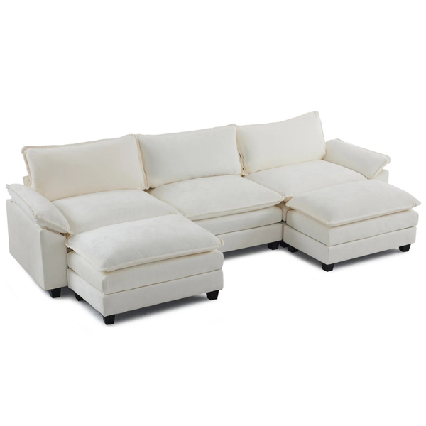 Ktaxon 120" W Sectional Sofa U Shaped Couch (Select Colors)