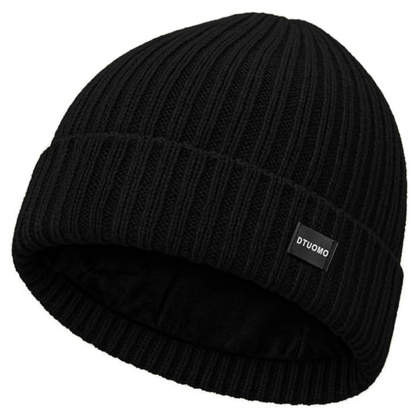 Dtuomo Unisex Merino Wool Cuff Fleece Lined Beanie (4 Colors)