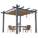 10x10 Ft Outdoor Pergola Metal Gazebo