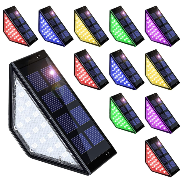 12-Pack Solar Deck and Stair Lights (RGB)