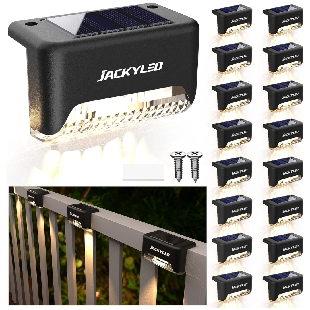 16-Pack Waterproof LED Solar Power Step Lights