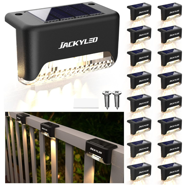 16-Pack Waterproof LED Solar Power Step Lights