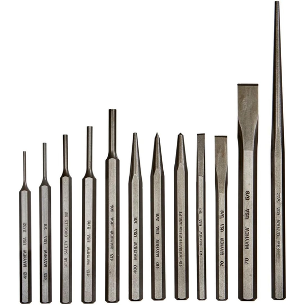 12-Piece Mayhew Tools Select 61040 Punch & Chisel Set