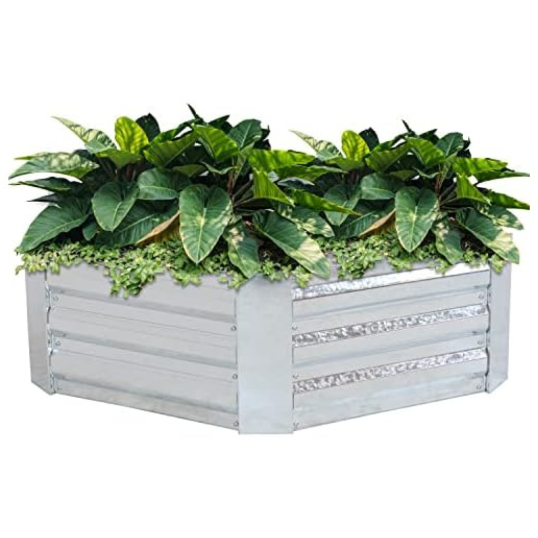 Sunnydaze 11.75" Hexagon Galvanized Raised Garden Bed