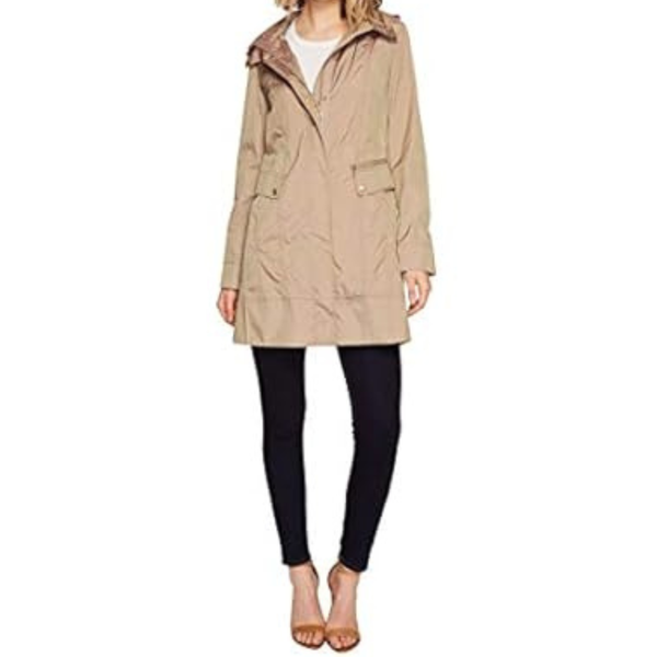 Cole Haan Women's Single Breasted Packable Rain Jacket